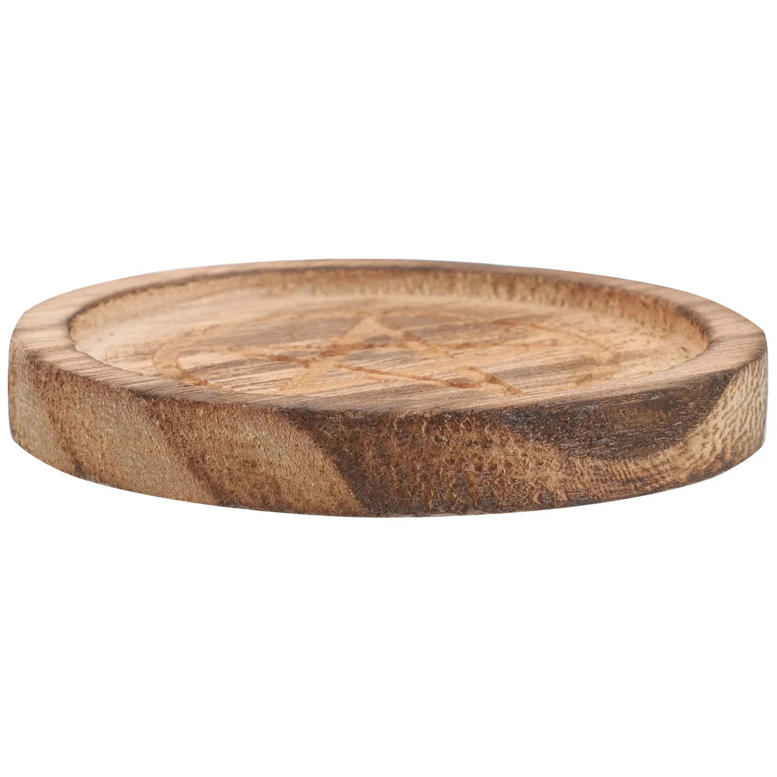 Wooden Five Pointed Star Holder Small Tealight Stand Elegant Rustic Decor for Wedding Dinner Party Bedroom Desk Natural