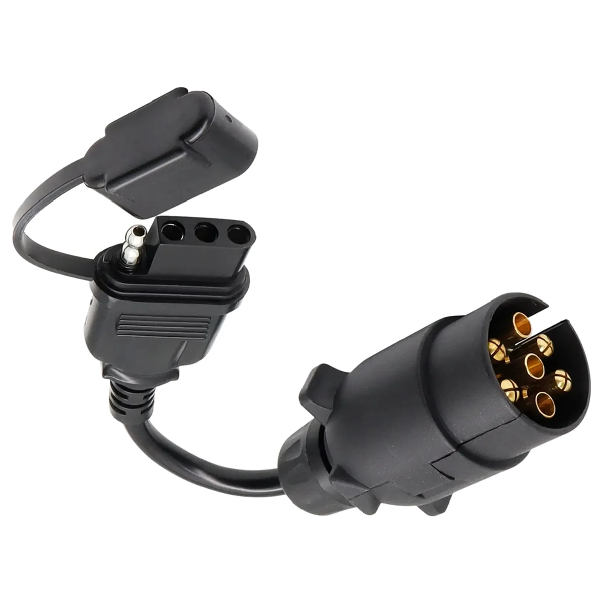 الاتحاد الأوروبي إلى الولايات المتحدة مقطورة محول الضوء 7 دبوس محول دائري مقطورة أوروبية إلى 4 دبوس مقبس مسطح مركبة سحب وصلة سلك التوصيل HOT