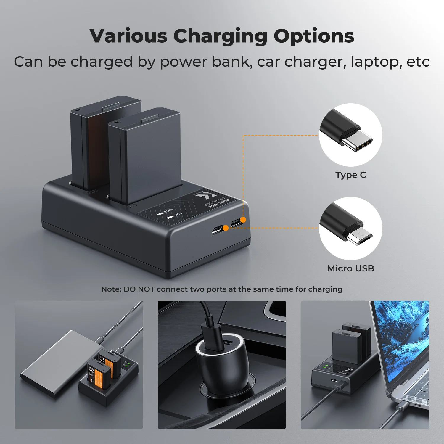 Conjunto de bateria e carregador K&F Concept LP-E10 com carregador de slot duplo para Canon EOS 1100D 1300D 1500D 1200D X50 Bateria de vídeo para câmera