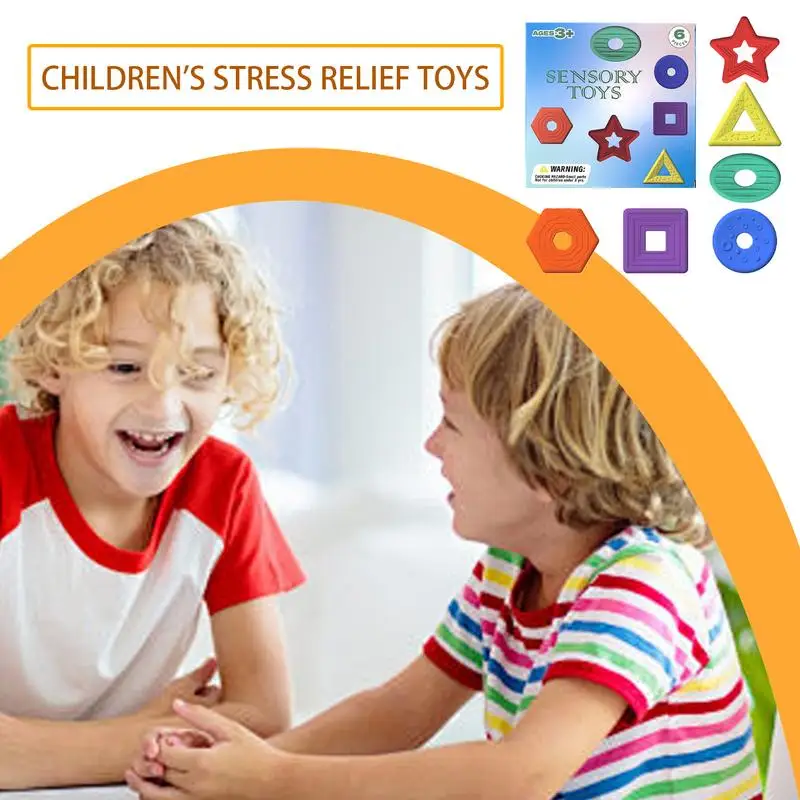 Sensory Stones Textured Fidget Toys Sensory Stones 6X Silicone Stress Relief Toys Quiet Tension Reliever Soothing Tools Games