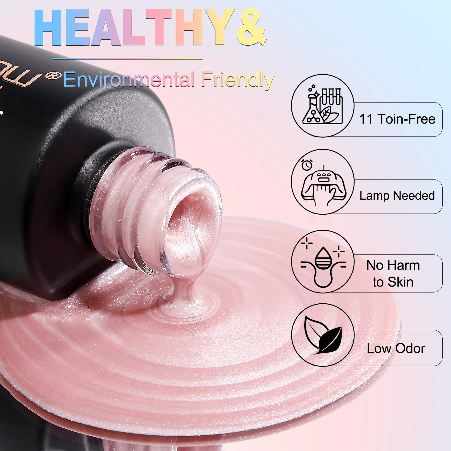 YOEllFELLOW-Verhéritage à Ongles Gel Perle, Sirène Rose, Soak Off, UV Led, Verhéritage Gel, Effet Fil, Cadeau DIY, 10ml