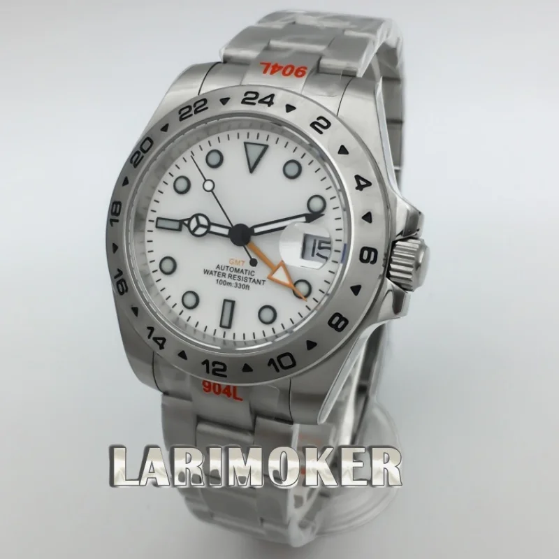40mm/43mm NH34 DG3804 movement GMT men's mechanical diving Waterproof watch 24-hour fixed bezel green luminous sapphire glass