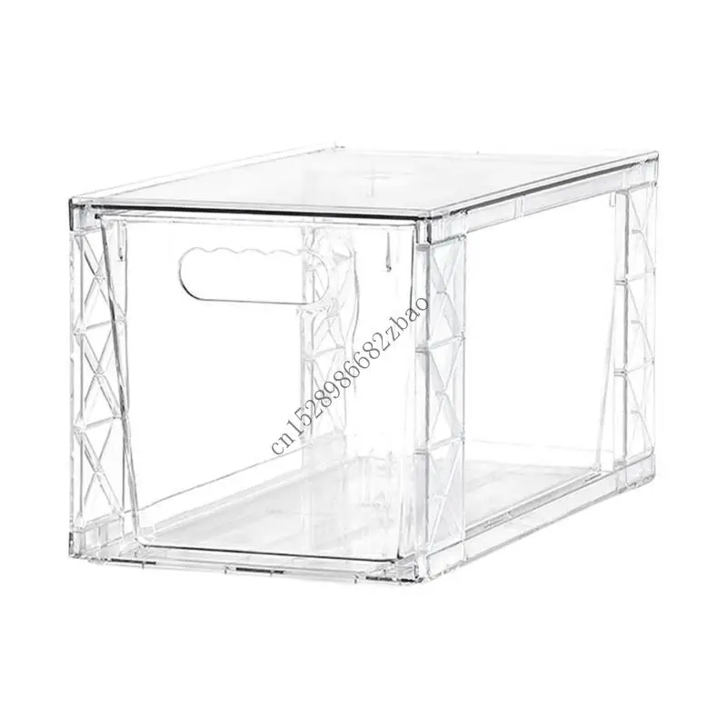 

H7EA Pack Of 1 Stackable Clear Plastic Pantries Storage Drawers Plastic Case For Kitchen Bathroom Closet Organization Bins