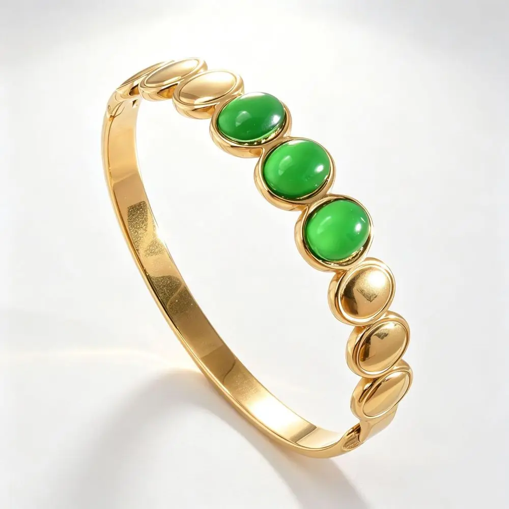 Alloy Cat's Eye Stone Bracelet Stackable Colored Dropper Oil Colored Dropper Oil Bangle Retro Vintage Women's Hand Bracelet