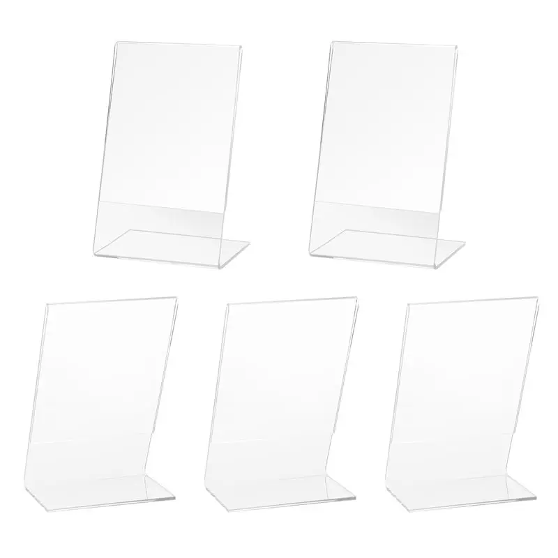 Leading-5Pcs Office Acrylic Display Leaflet Stands Counter Plastic Message Board Menu COLLEGE Holder For Business Poster