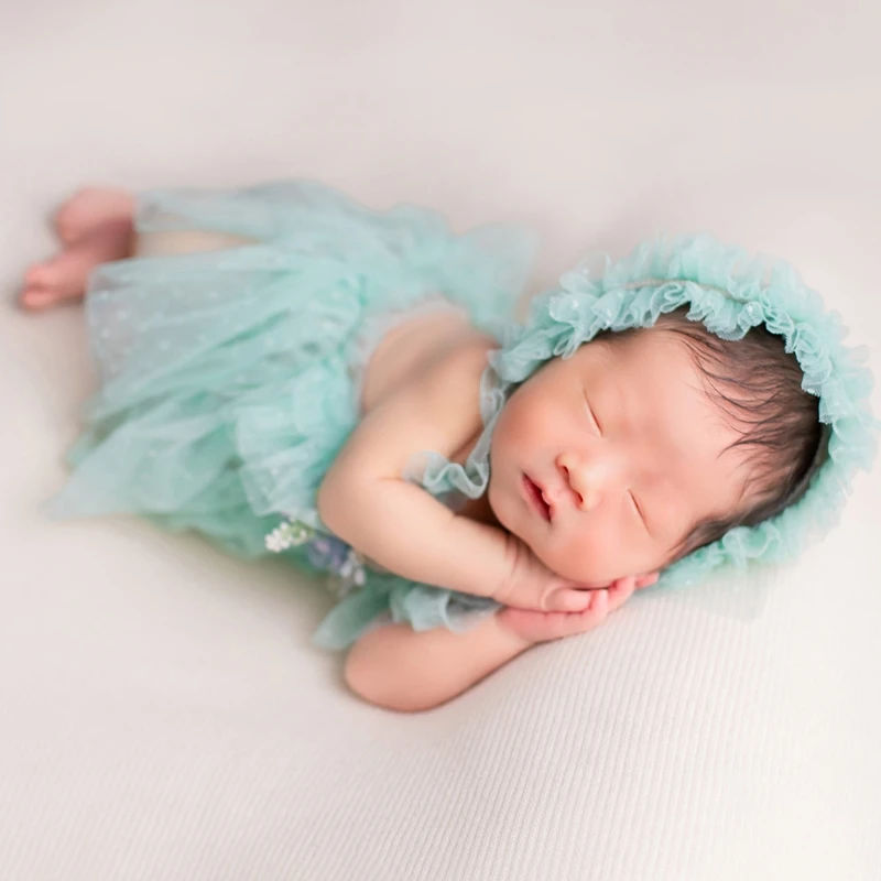 

Newborn Photography Lace Dress Hat Headdress Set Infant Baby Girls Photo Shooting Costume Outfit Newborn Photography Props