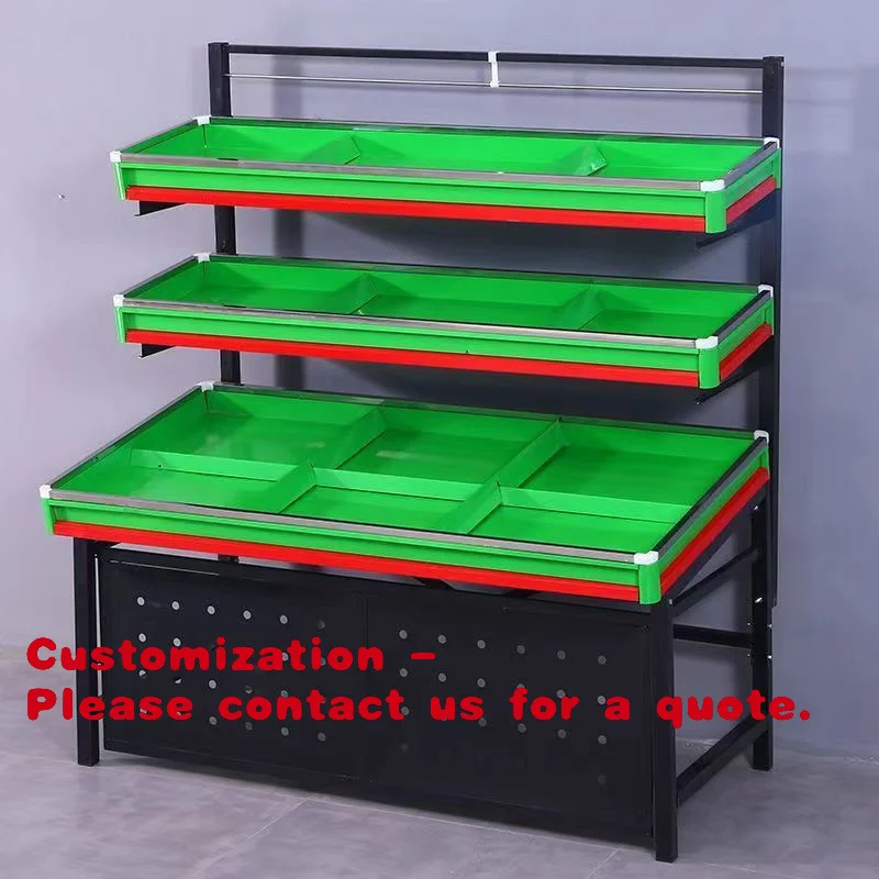 

Customize.New Fruit and Vegetable Shelf Supermarket Vegetable Rack Double Layer Three Layer Fruit Shop Shelf Multi Layer S