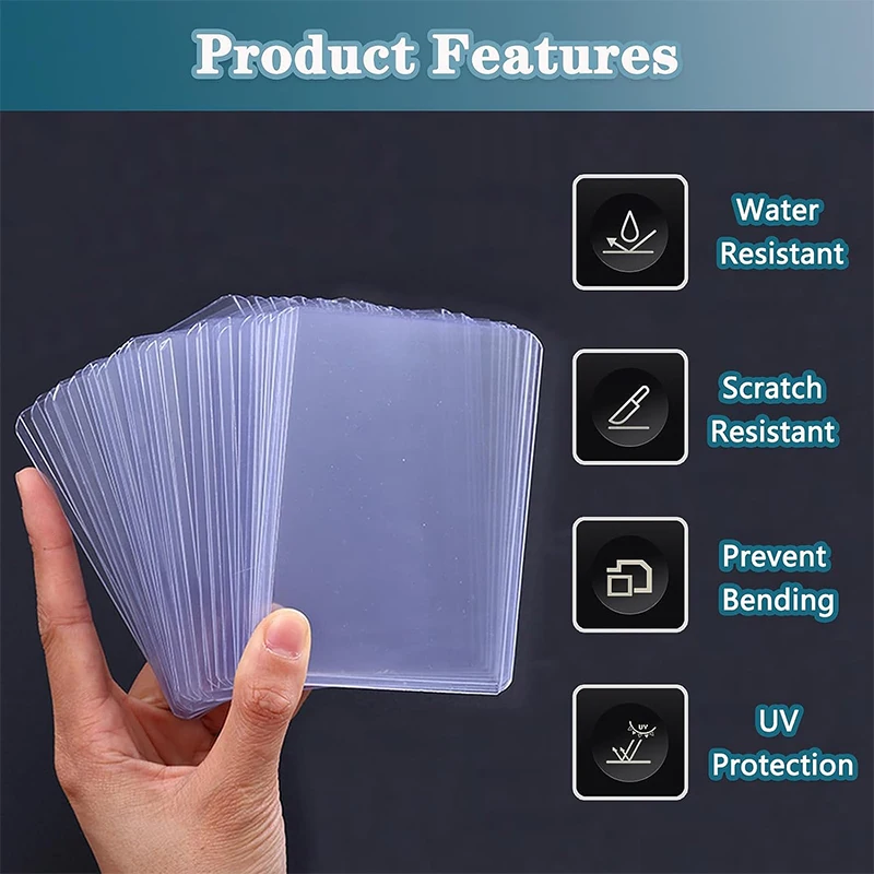 50/100Pcs 35PT Trading Card Holder Top Loading Clear Protective Hard Plastic Card Sleeves Holder for Baseball Card Sports Cards
