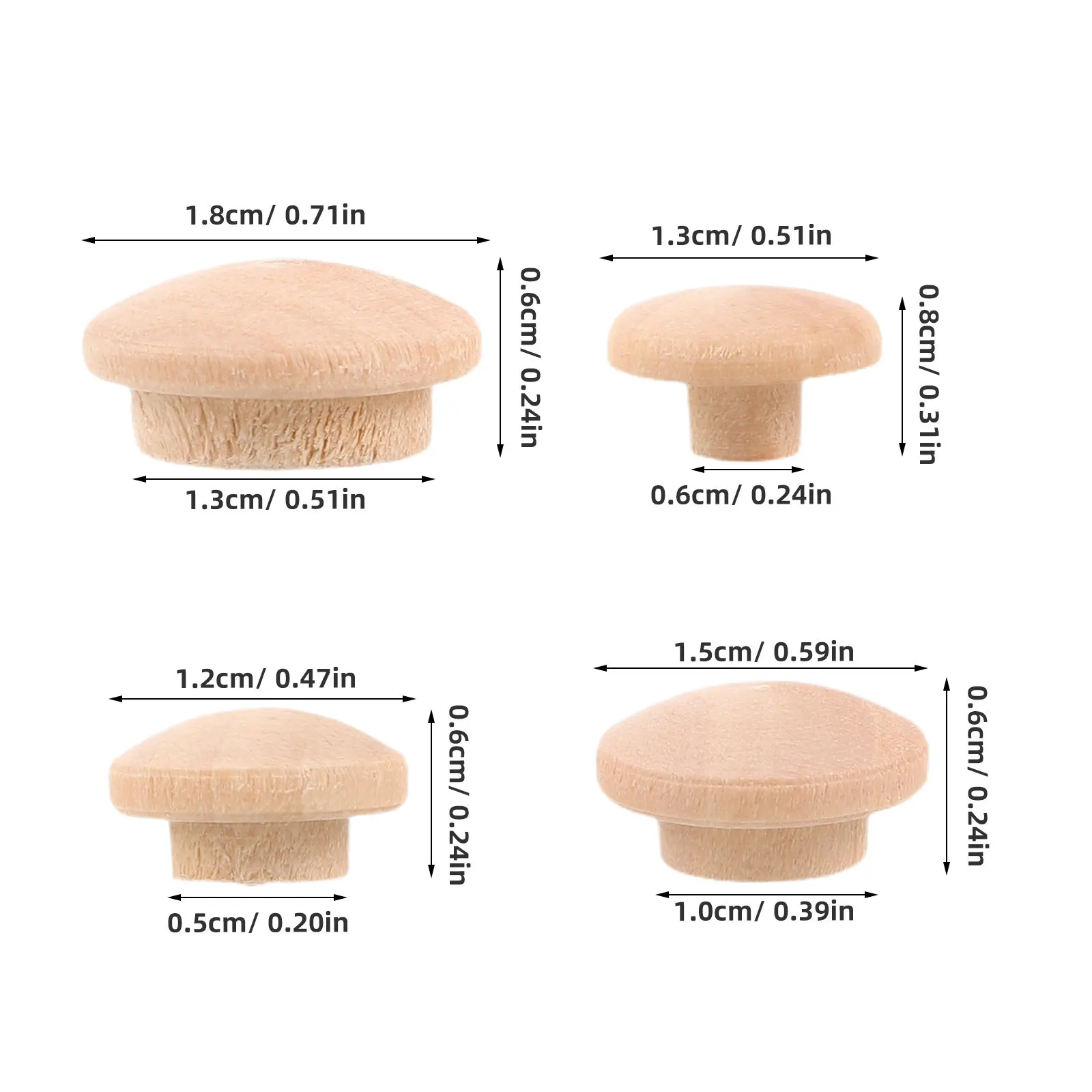 120 Pcs Screw Covers Caps Wood Concealment Plugs Furniture Hole Round For Holes Countersunk Grooved Wooden Dowel Panel