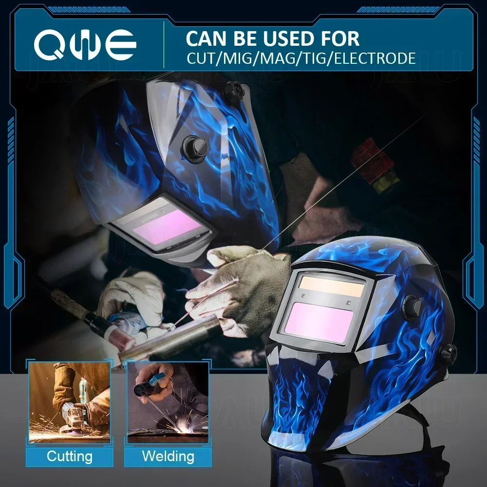 DIN4/9-13 1/25000s Mma Welder Protect Mask Helmet Welding Mask Mascara Soldar Battery Grinding Welding Helmet Solar Cell Cap