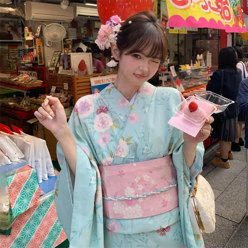 Kimono Yukata Retro, Vestido Japonés Mejorado, Atuendo Literario Elegante, Ideal para Fotografía de Retrato en Estudio y Uso Casual Temático