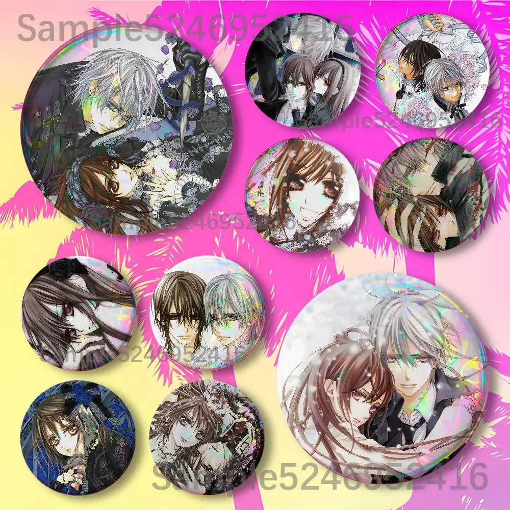 V-Vampire Knight Round Button Pins Badge Creative Brooches Backpack Clothes Decoration Fashion Cartoon Jewelry Gifts