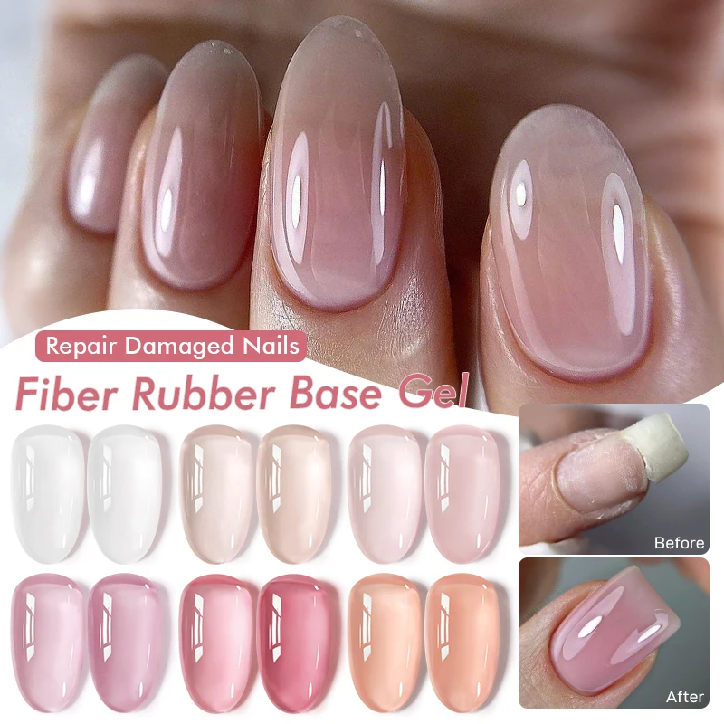 UR SUGAR 7 ml Jelly Nude Pink Fiber Rubber Base Gel Semi Permanent Soak Off UV Construction Nail Gel Polish Nail Art Maniküre