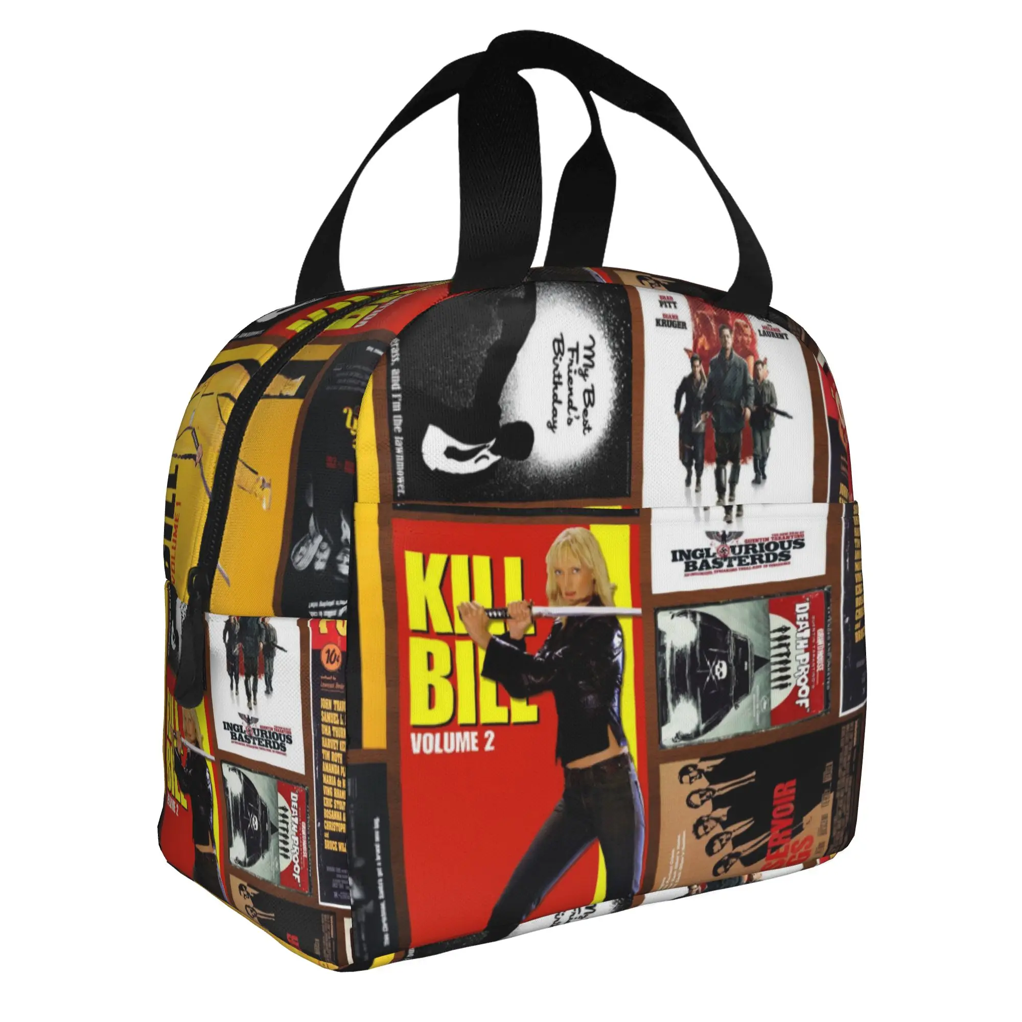 Kawaii Quentin Tarantino Movie Collage Pencil Case for Girl Boy Big Capacity Pulp Fiction Kill Bill Pencil Pouch Stationery