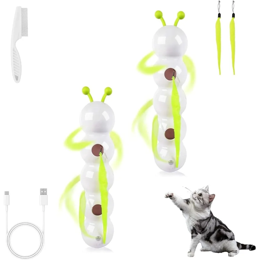 

Happycode Cat Toy Smart Worm Whirlie Motion Caterpillar Interactive Wall Sensor Design (2PCS)