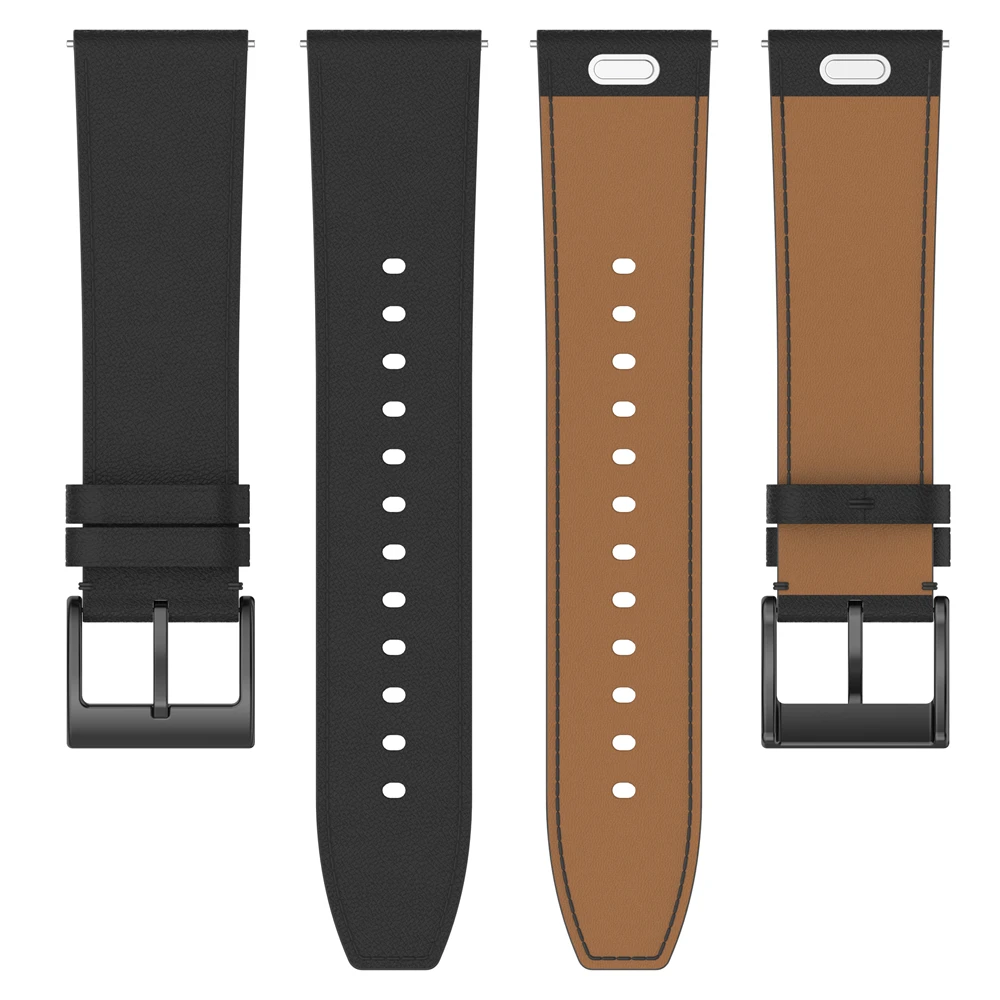 22mm Press leather strap Watch Band Bracelet For Garmin Venu 2 3 / forerunner 255 265 Watch Strap Soft Head layer leather button