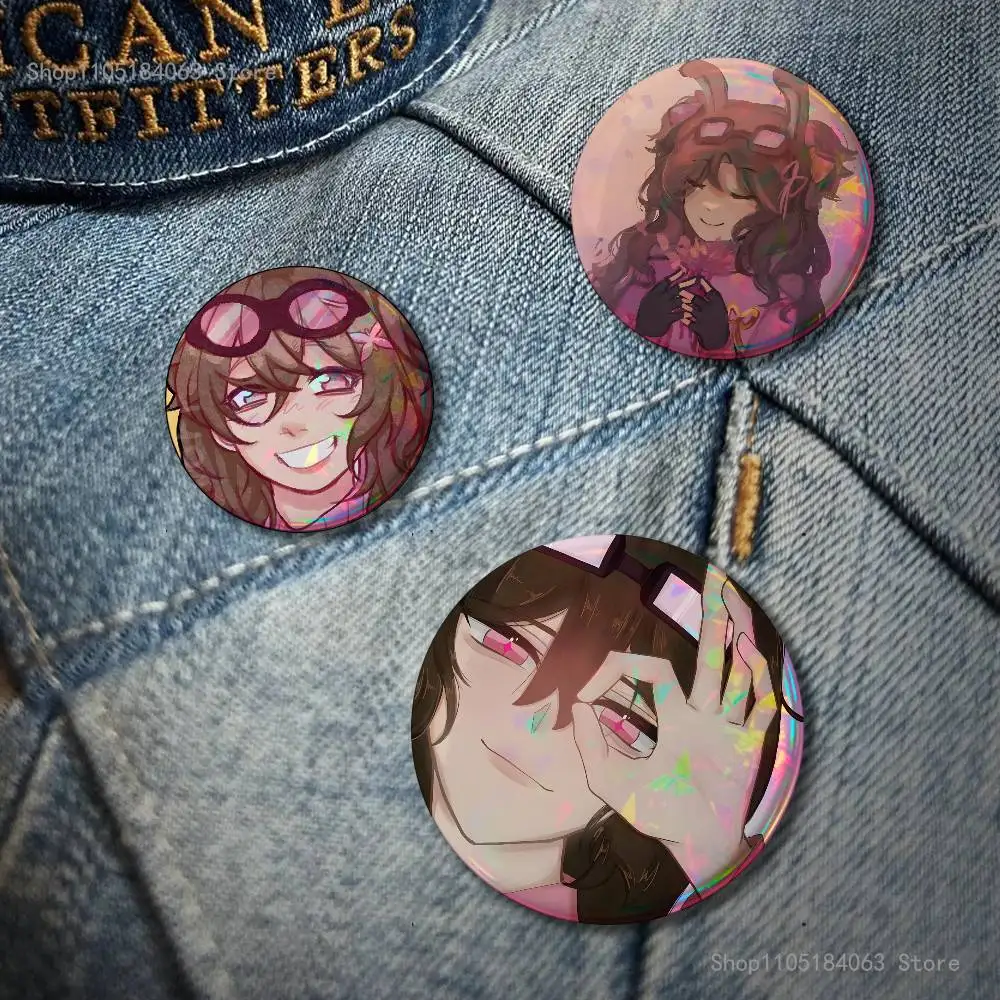 J-Jumperwho Laser reflective round badges pins bag clothing decorations collectibles gifts for friends