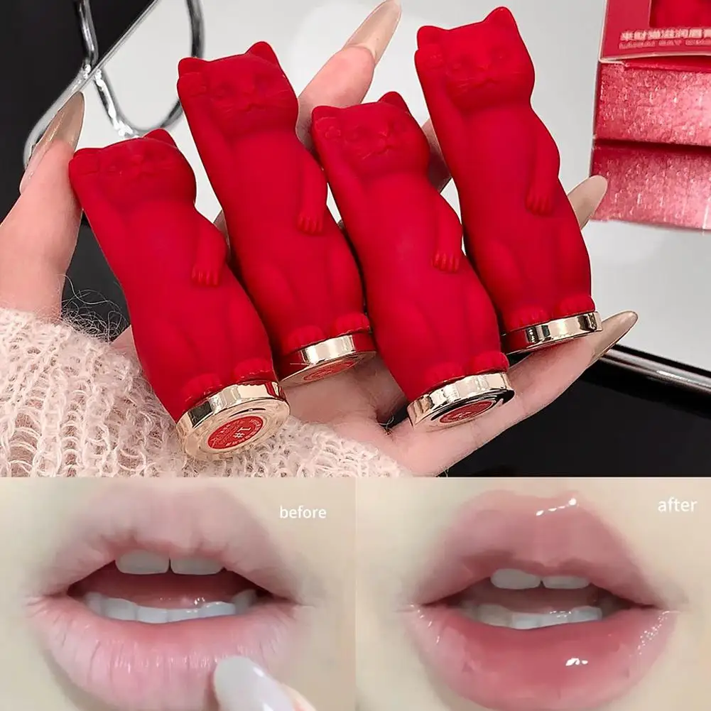 Dual Pack Lip Balm Set Fortune Cat Design Coconut Apple Flavor Intensive Hydration Repair Chapped Lips Anti Wrinkle Smooth Glide - view 3