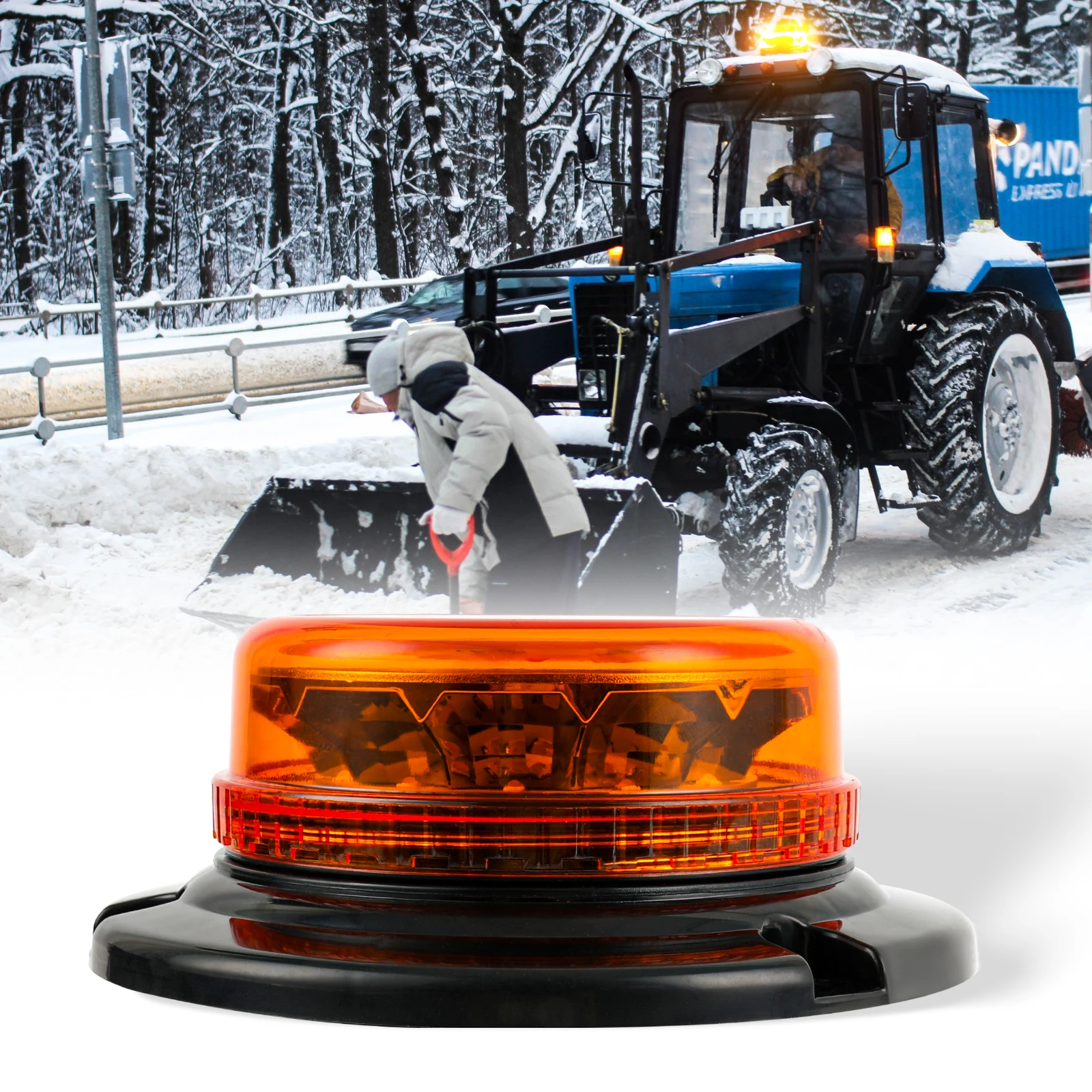 

Bright Emergency traffice Lights for Vehicles Amber LED Strobe Warning Lights for Trucks Cars 10V-48V Light Bar Magnetic Mount