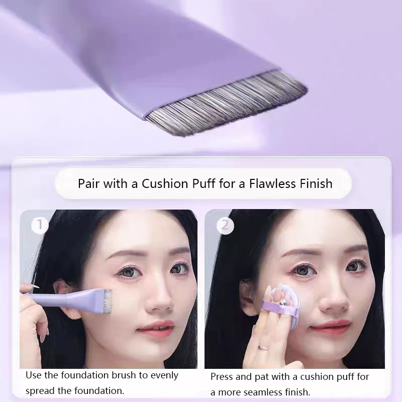Koreanischer flüssiger Foundation-Pinsel mit flacher Oberseite – ultradünner, nicht saugfähiger, streifenfreier Make-up-Pinsel für makellose K-Beauty-Anwendungen