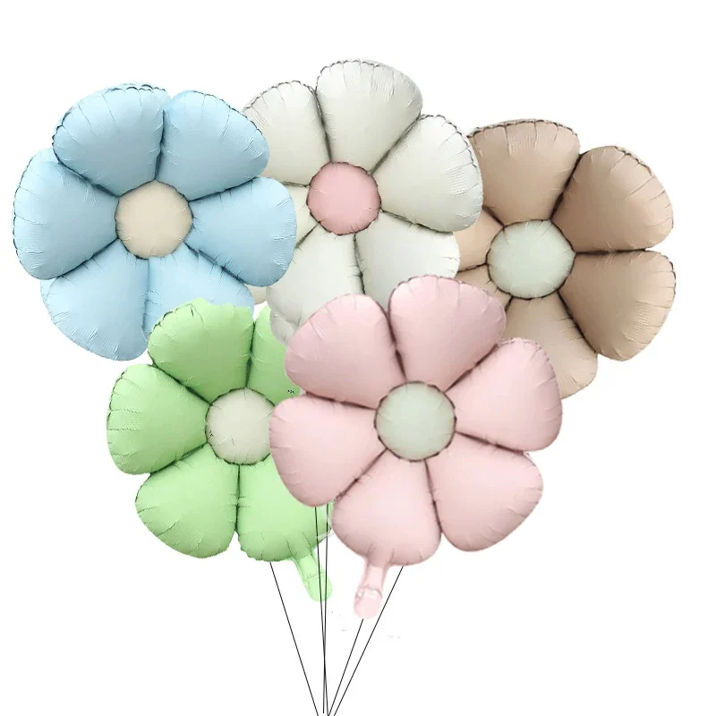 Globo de girasol de 5 piezas, película de aluminio de margaritas de colores dulces, decoración para boda, fiesta de cumpleaños, día de la madre