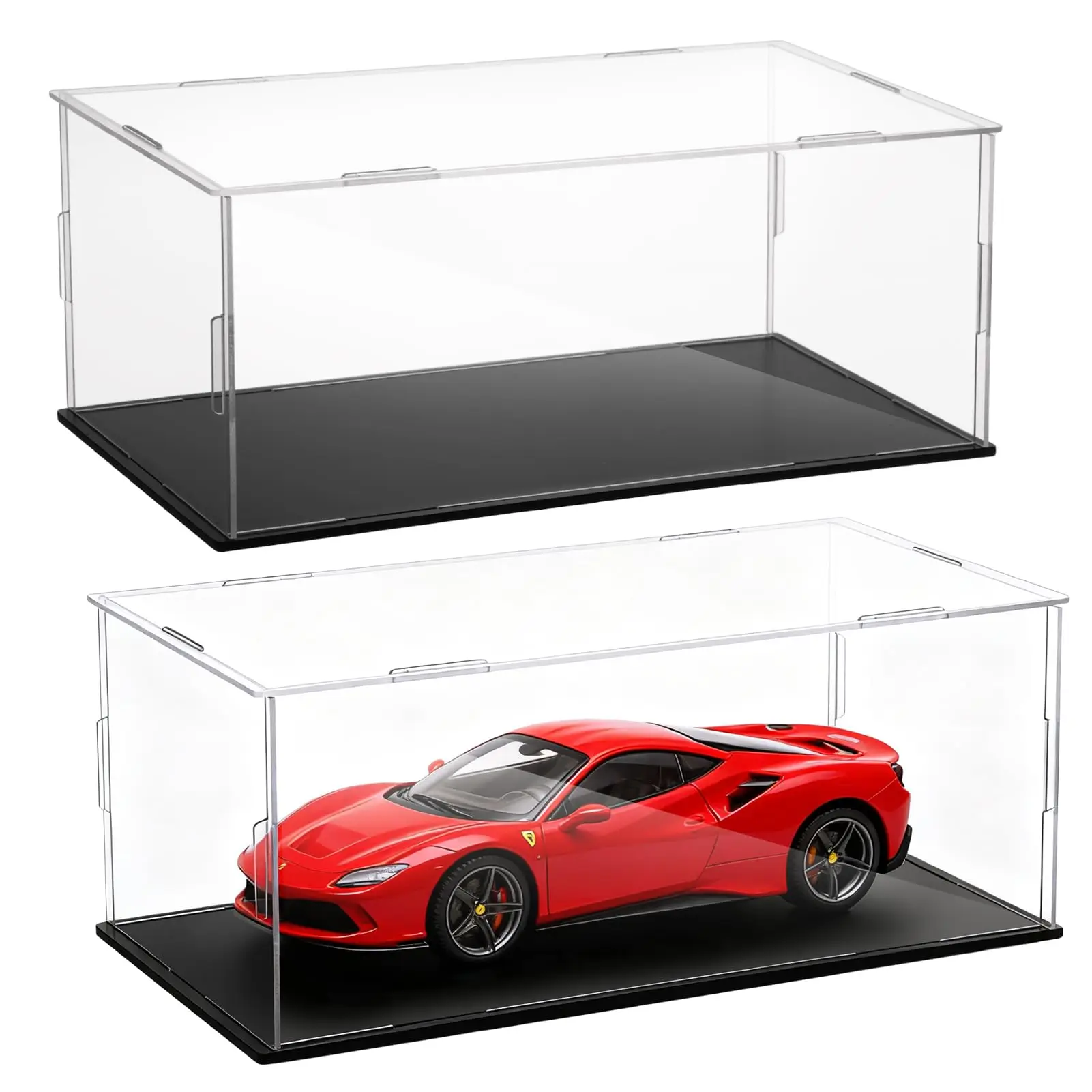 Acrylic Model Car Display Case 1: 18 Scale Display Boxes Diecast Model Car Showcase & Storage Organizer for Vehicle Collectibles