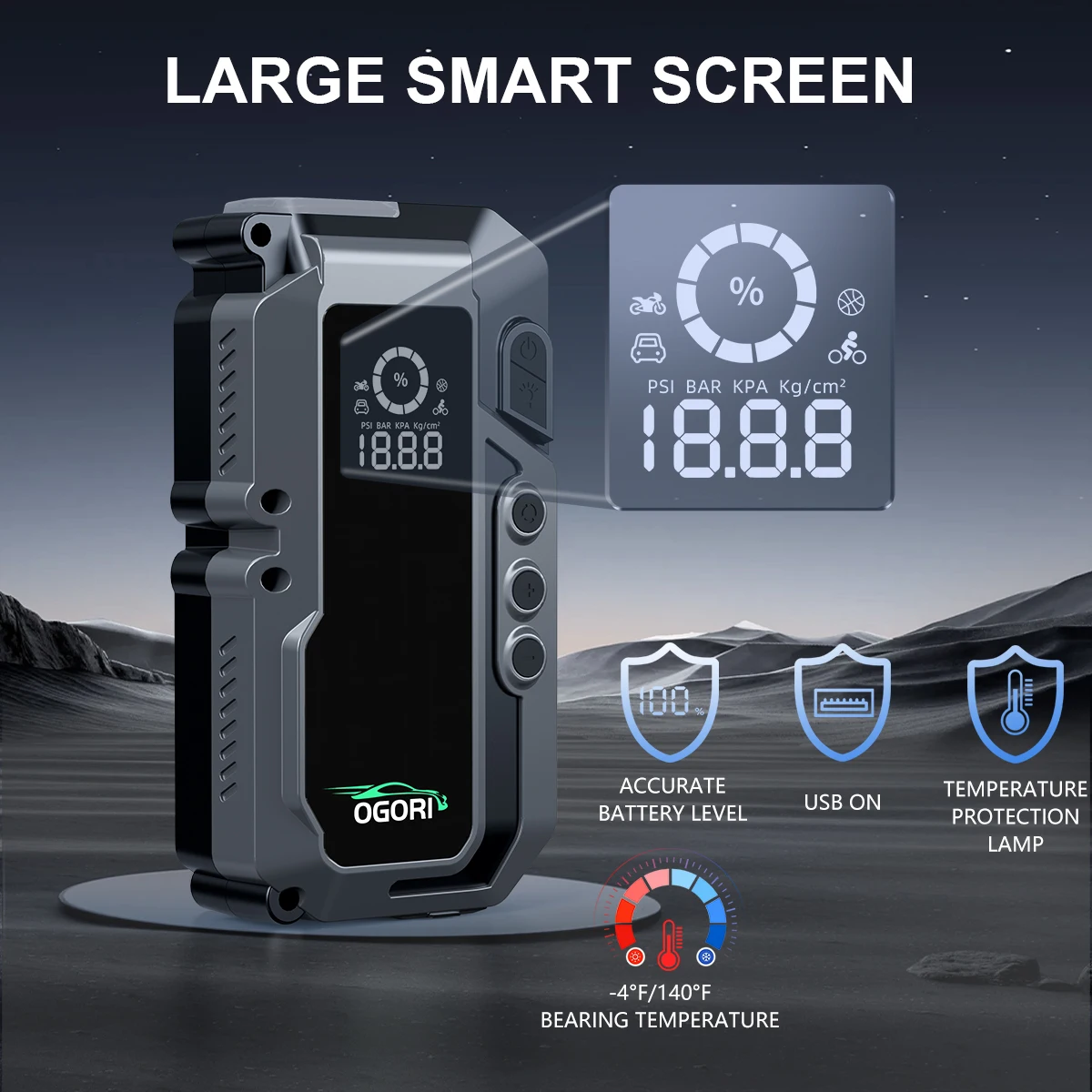 4 في 1 7500A سيارة الانتقال كاتب مع ضاغط الهواء حزمة الداعم 12 فولت قوة البنك QC 3.0 مع مصباح يدوي بدء حتى جميع الغاز #6