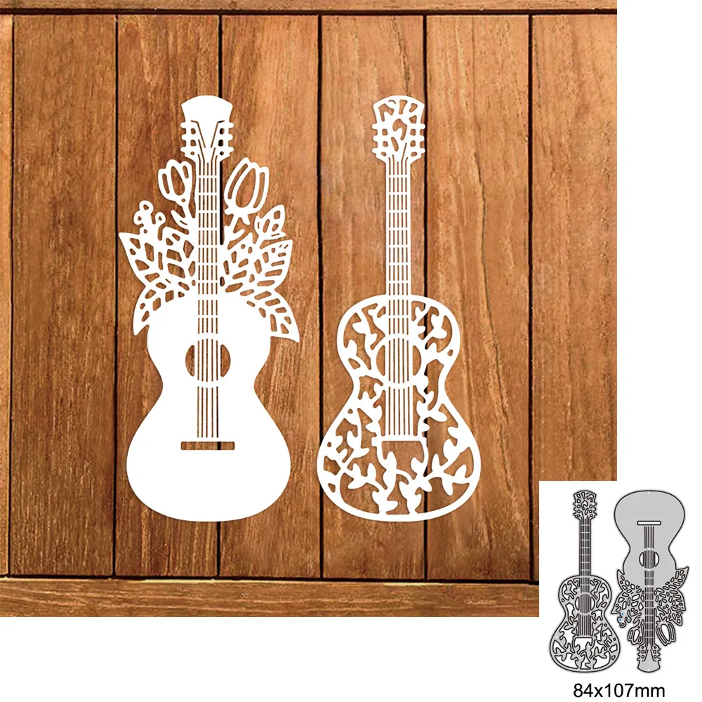 2Pcs Beautiful Guitar Musical Notes Metal Cutting Dies For DIY Scrapbook Die Paper Cards Embossed Decorative Craft Die Cut New