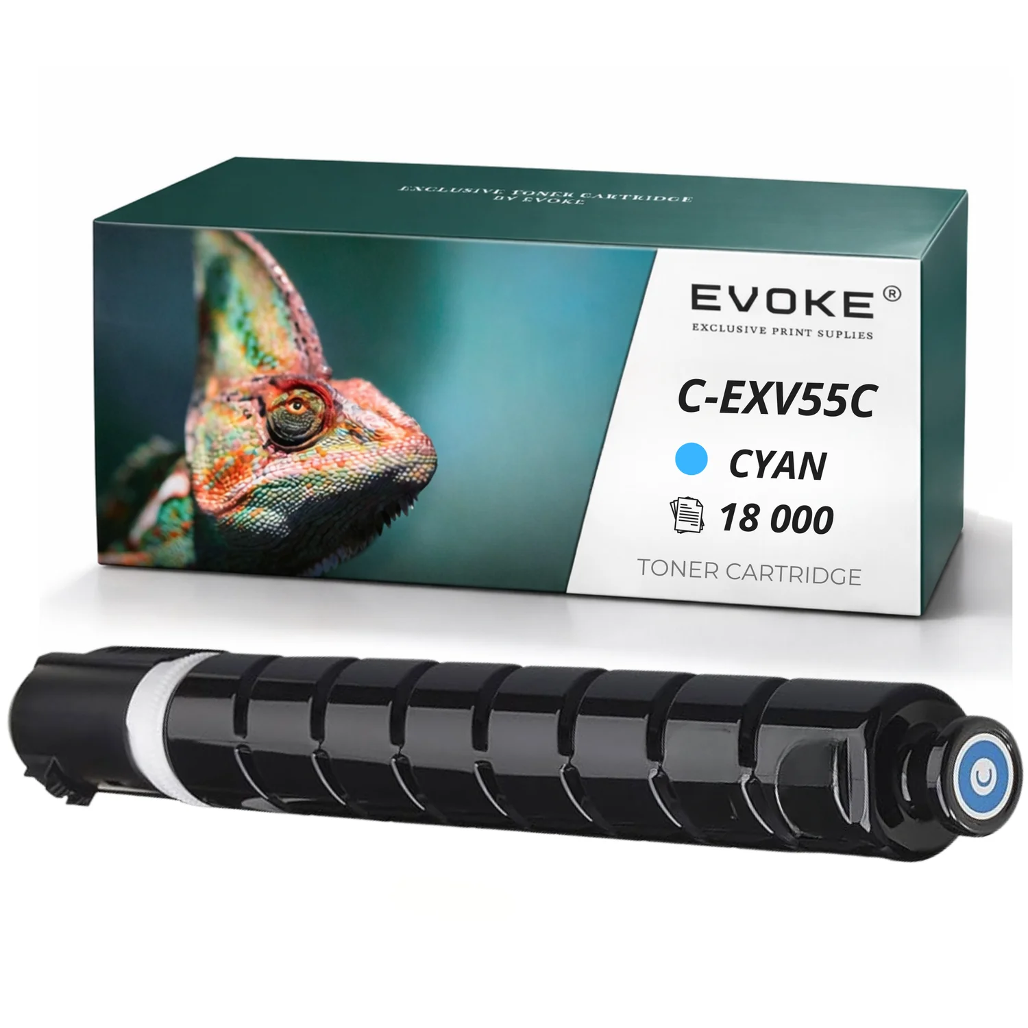 Evoke Compatibele Toner voor Canon C-Exv55C Cexv55C C-Exv55 Cexv55 2183C002 Cyaan 18000 Pagina's Ir C256 C356 C257