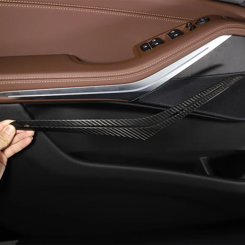 

For BMW X5 G05 X7 G07 2019-2022 Real Carbon Fiber Car Interior Door Armrest Ambient Light Decorative Sticker Car Accessories