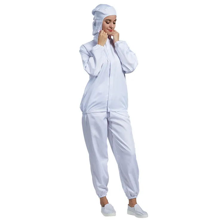 H-1107 Food Industry Breathable Polyester Two-piece Uniforms Set with Hooded Trousers Fast Food Uniforms
