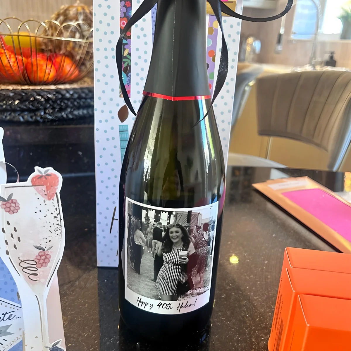 Custom Photo Wine Label Sticker,Couples Birthdays Anniversary Wedding Personalised Picture Gift also works with Prosecco Champag
