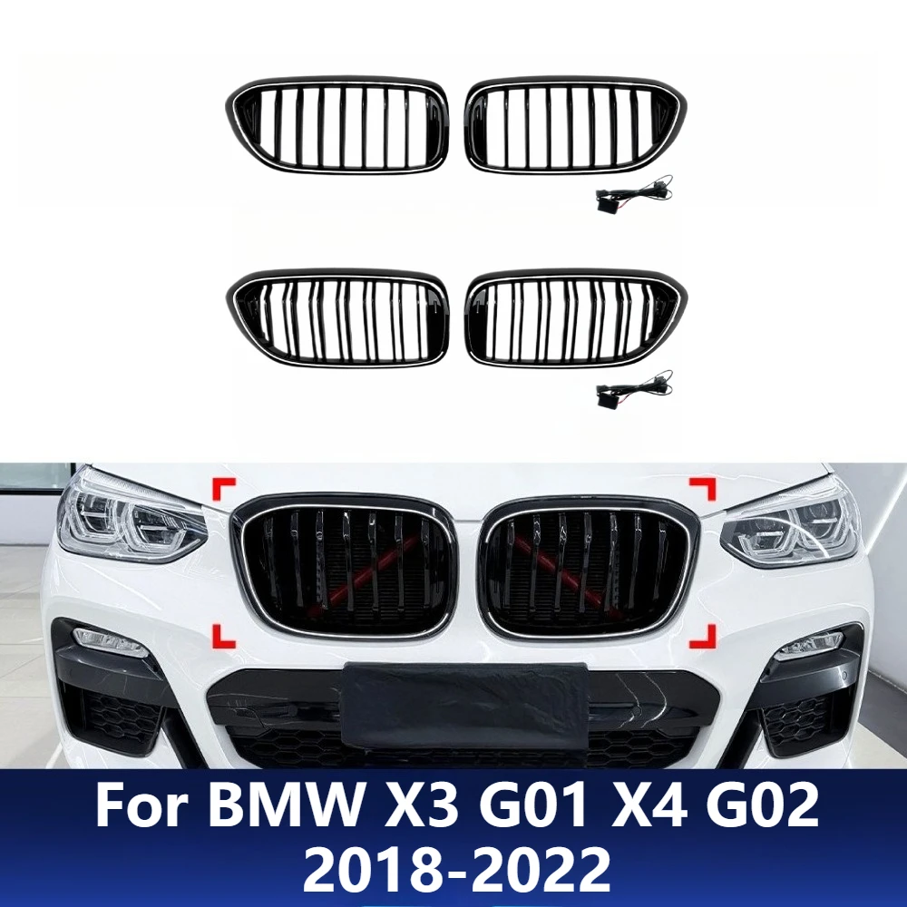 

For BMW X3 G01 X4 G02 2018-2022 LED Light Up Front Kidney Grille Illuminated Grille Exterior Upgrade Modification Accessories