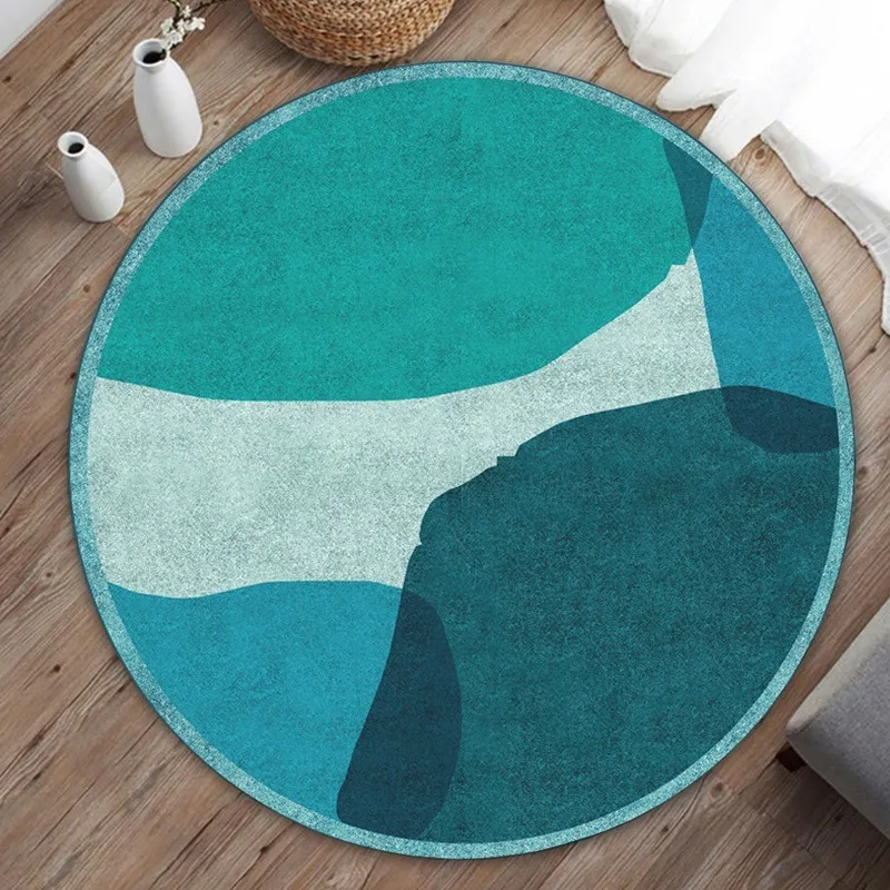 Round Rug – Artistic Ink Splash & Watercolor Starry Design for Living Room or Bedroom Decor