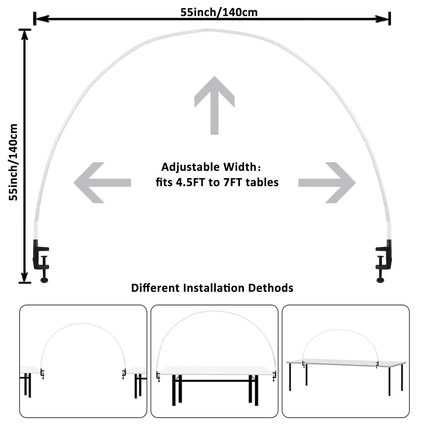 1 Set White Table Balloon Arch Kit, Arch Frame for Different Size Tables Balloon Garland Decorations of Birthday Party Wedding