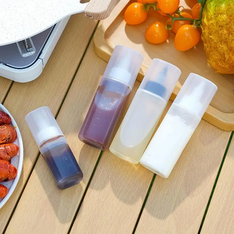 Ketchup Bottle Clear Sauce Squirt Bottle With Twist On Cap Lids Reusable Squeeze Containers  for BBQ, Paint, Dressing