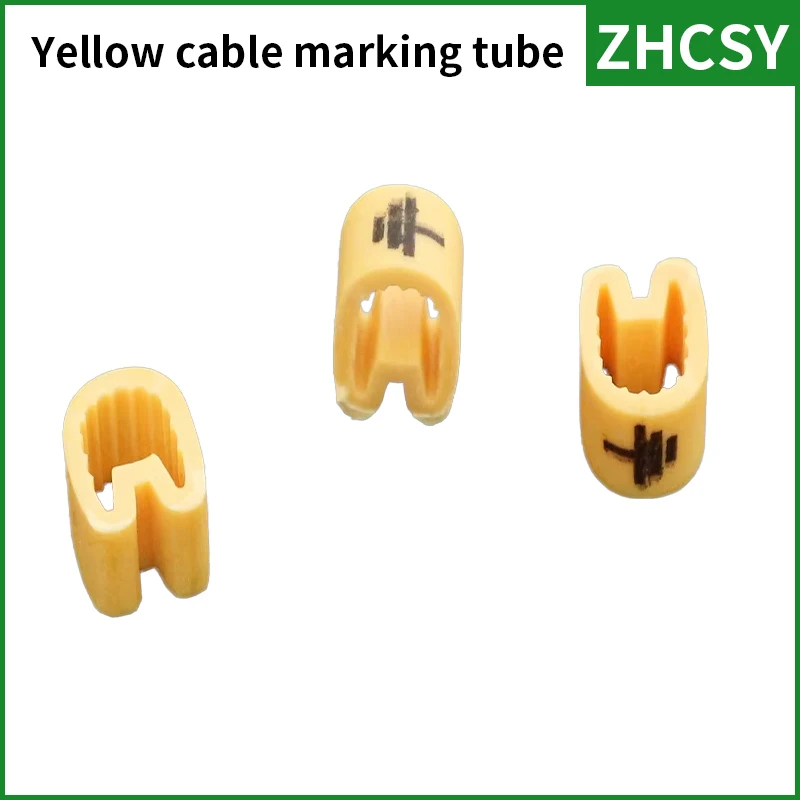 Freeshipping Yellow Cable Markers EC-0 EC-1 EC-2 EC-3 1.5-6MM2 Grounding Symbol Plus Reduce For Wire Diameter