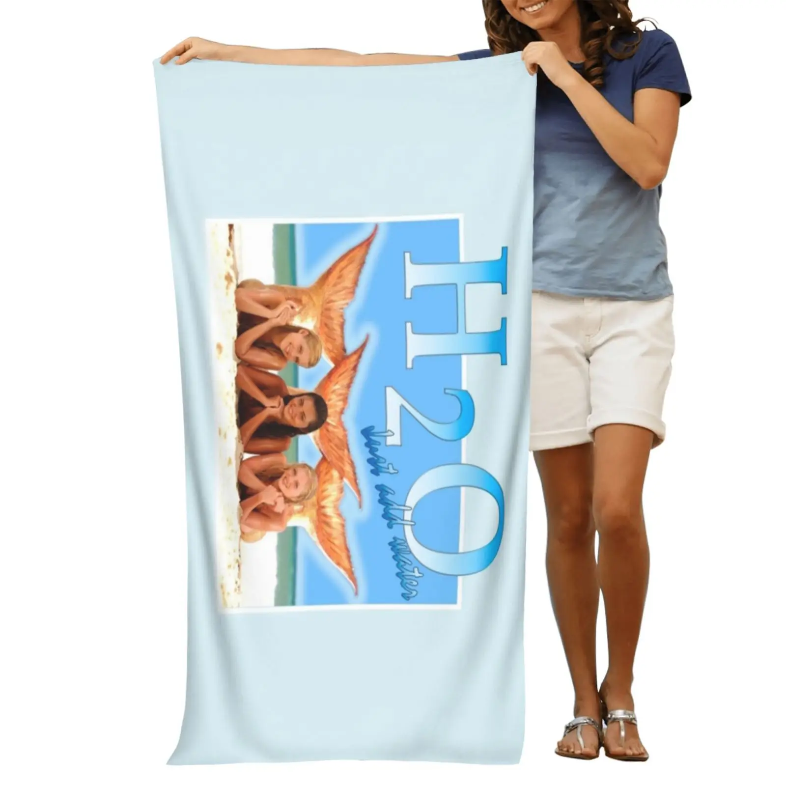 H2O 3D Print Bath Towel Strong Water Absorption H20 Just Add Water Siren Indiana Evans Cariba Heine Phoebe Tonkin Mako Mermaids