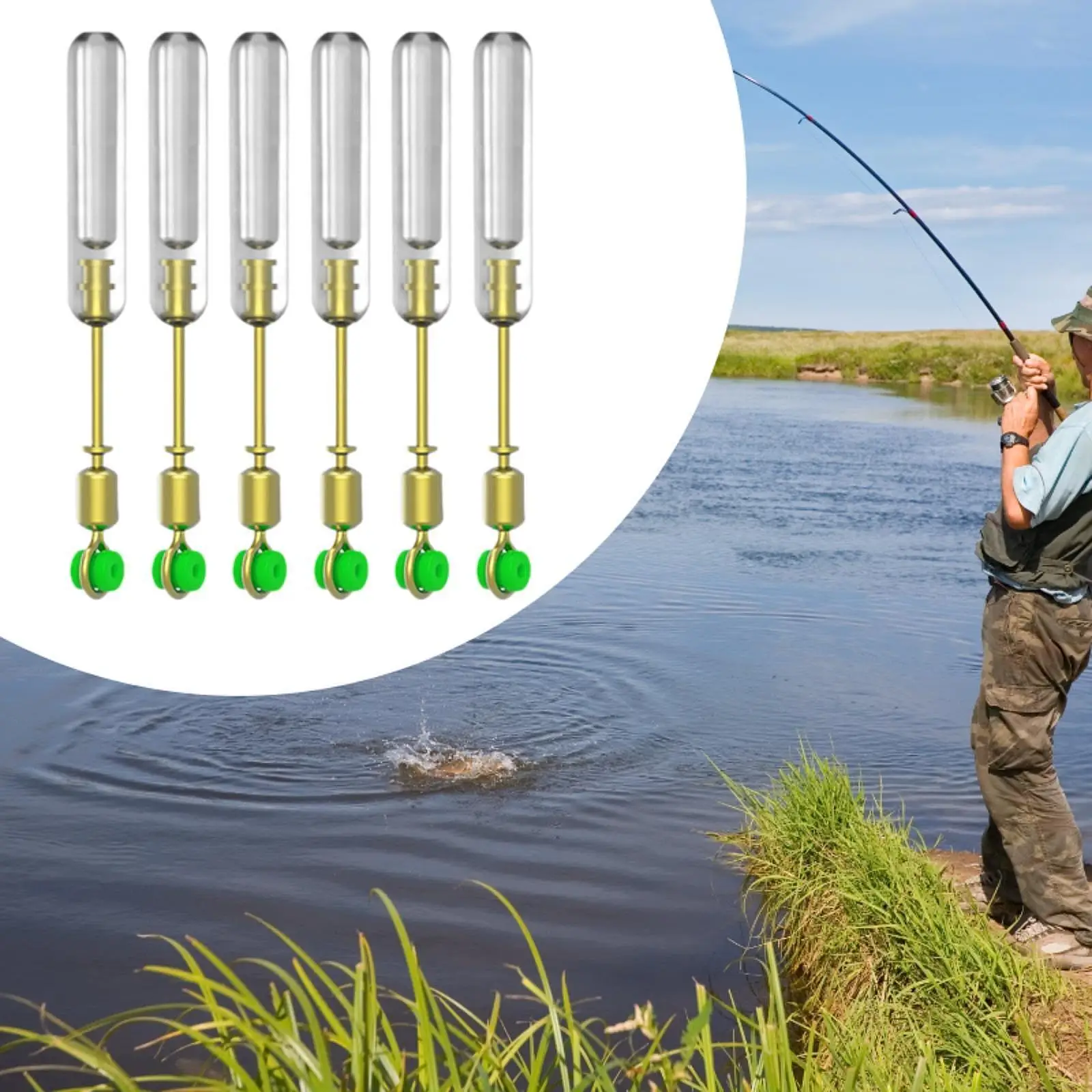 Universal Fishing Float Adapter Bobber Holder Floats Rest with Swivel Tube for Marine Safety Float and Outdoor Fishing