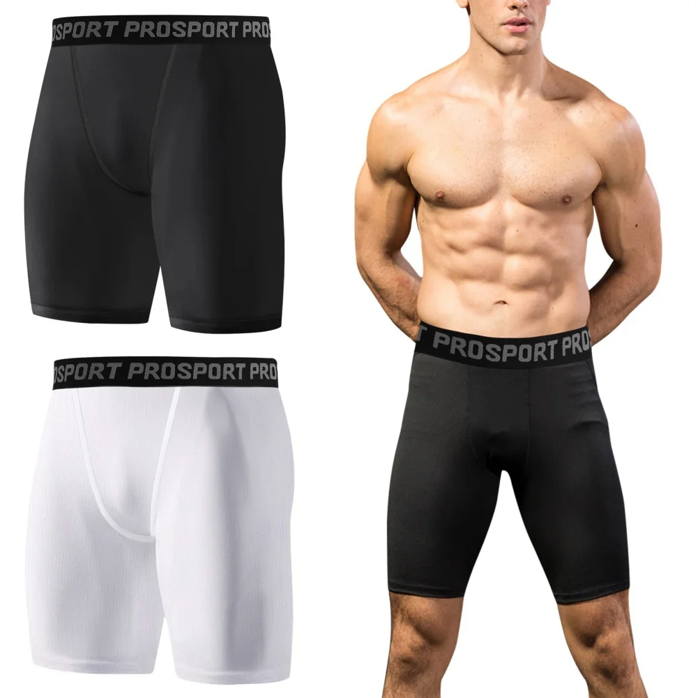 1PCS Compression Shorts for Men Quick Dry Breathable Elastic Shorts for Basketball Running Badminton Cycling Fitness Sport Short