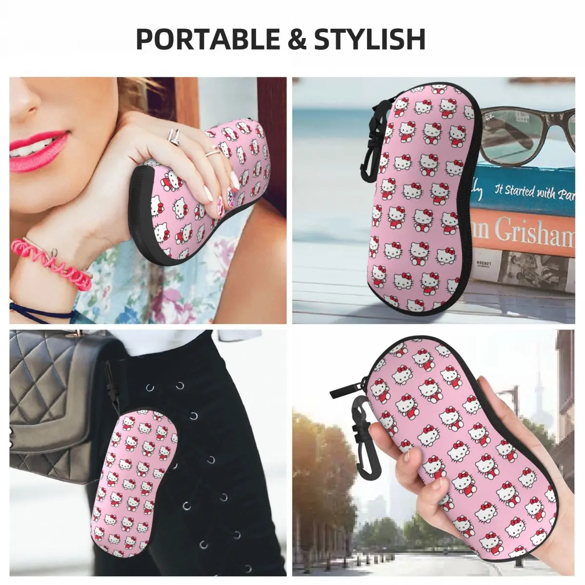 Hello Kitty Pattern Cute Cartoon Glasses Case Anti-Fall Accessories Sanrio Eyewear Storage Box Gift Eye Contacts Case