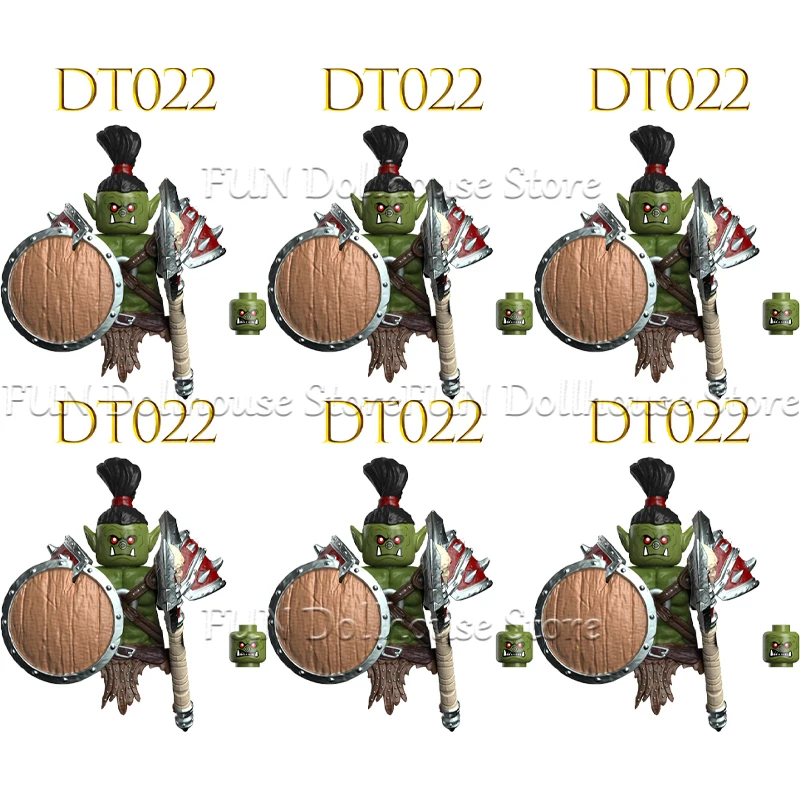 Mittelalterliche Militärische Ork Soldat Action-figuren Bausteine Skelett Krieger Arme Ninja Schwert Schild Montieren Modell Ziegel Spielzeug