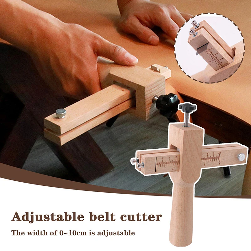 Leather Strap Cutter, Strip and Strap Leather DIY Hand Cutting Tool Adjustable with Blades Leather Craft Cutter Strap