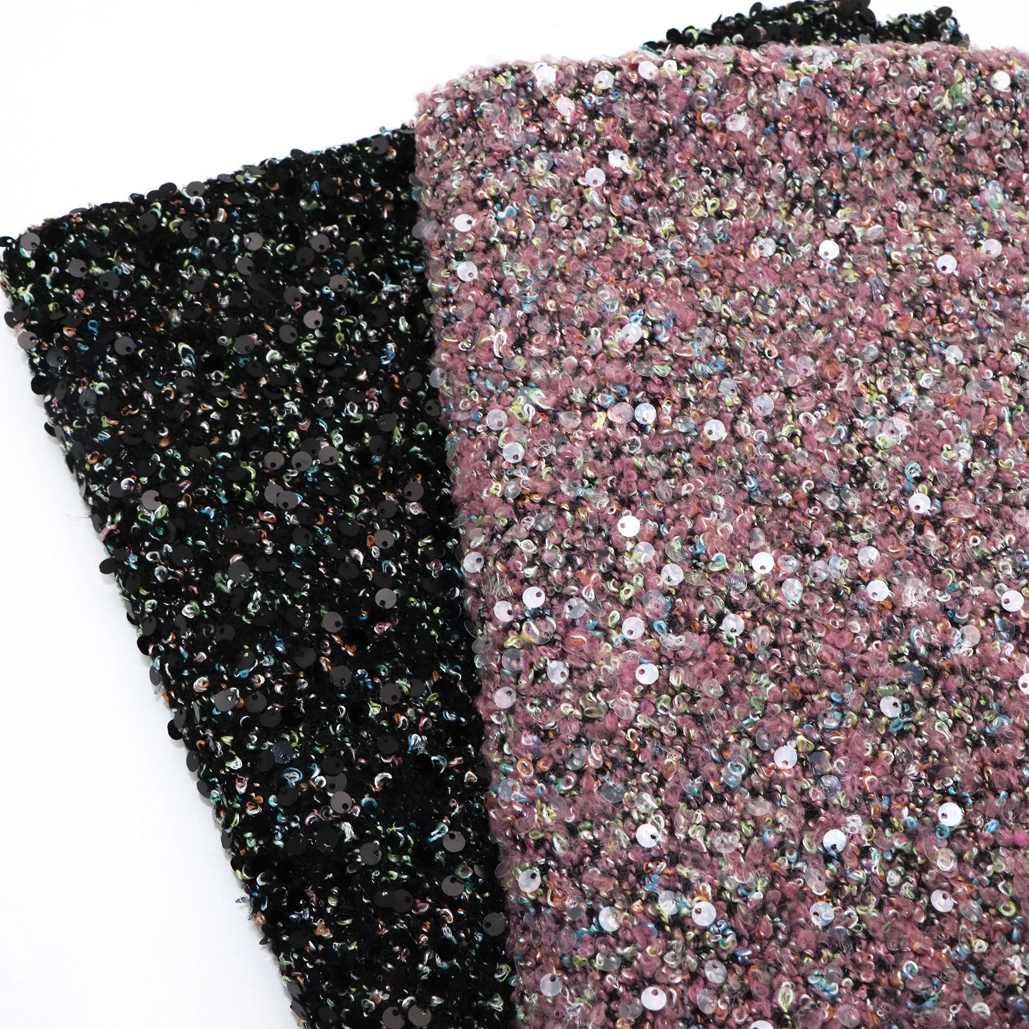 

Pre-cut 1pc -5mm Sequinswoolen Small Fragrant Style Knitted Fabric- 50x130cm(19.69x51.18in)Shiny Glitter DIY Sewing Material
