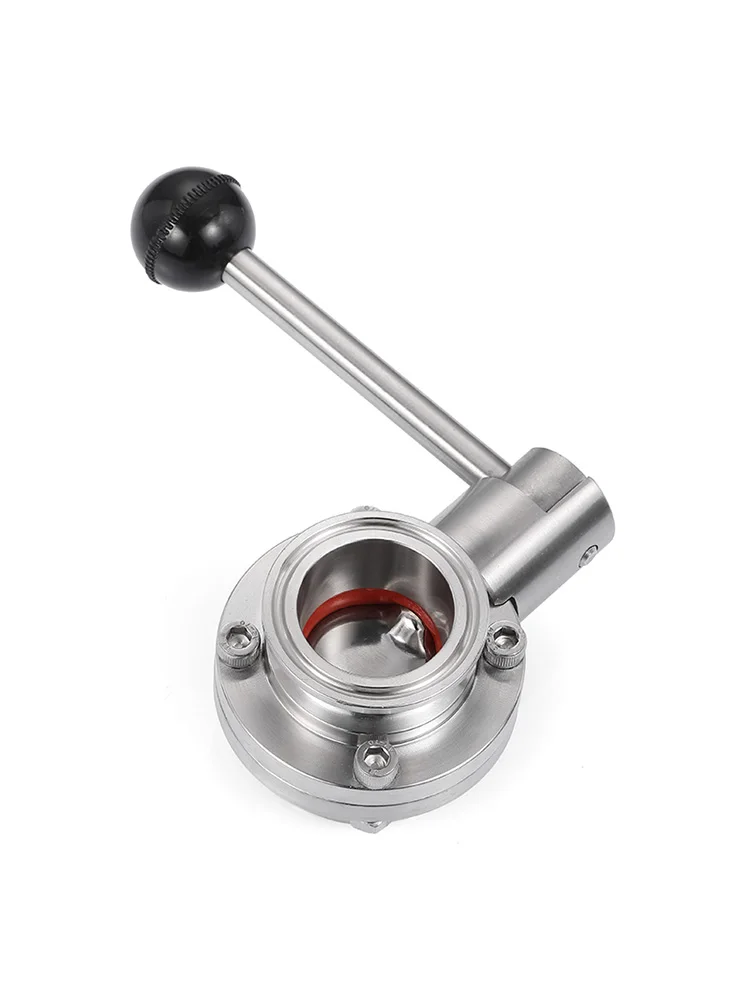 Dairy Food-grade Sanitary Quick Butterfly Valve SS 304 316 Stainless Steel Three-leaf Clamp Manual butterfly Valve