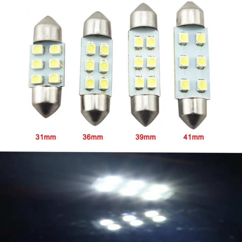 

2/4/10PCS LED Canbus Festoon 31mm/36mm/39mm/41mm 1210-6smd 12V Auto Interior Reading Lamp License Plate Lights Car Dome Bulbs