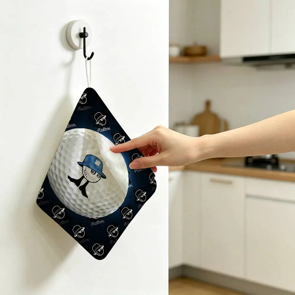 Fashion Golf MALBON Hanging Kitchen Towel, Polyester Cotton Material, Multipurpose Hand Wiping Towel for Family