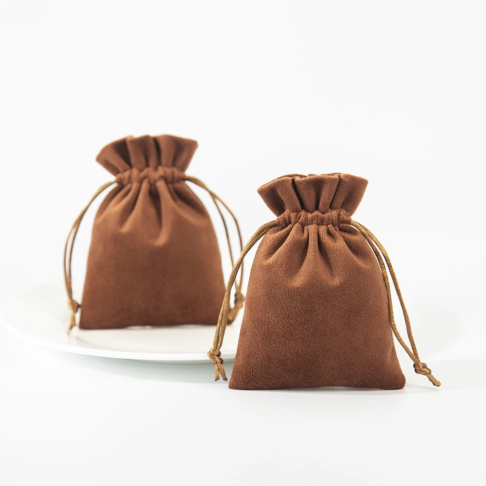 10pcs Bulk Drawstring Wedding Favors Candy Packaging Gift Bags 8x10cm Velvet Jewelry Bag Jewellry Rings Earrings Organizer Pouch