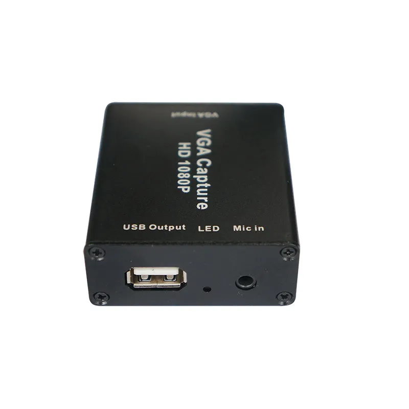 VGA to USB high-resolution video capture, UVC, 1080P audio input, install drive-free