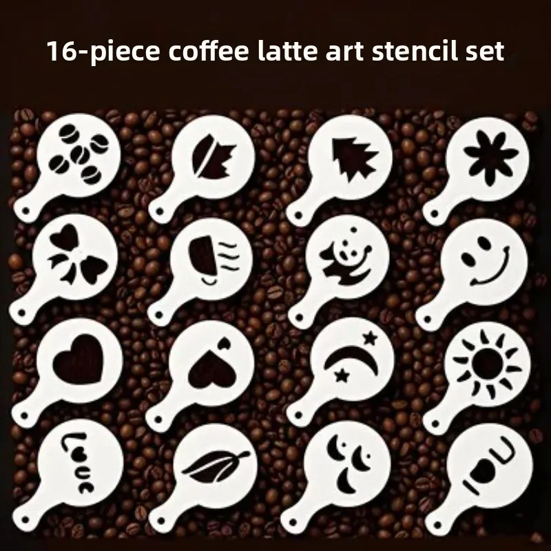 Cappuccino Mold Stainless Steel Coffee Shaker Fancy Coffee Printing Model Coffee Sifter Tool Chocolate Cocoa Coffee Accessories